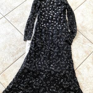 Zara Limited Edition Black  Midi Embellished dress.  NWOT size M/L